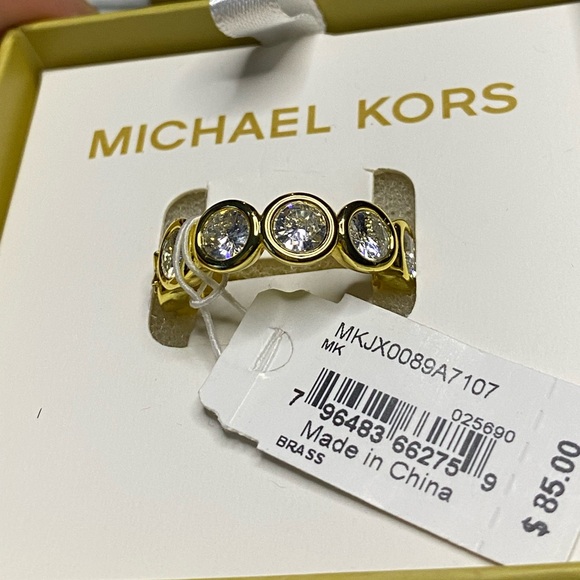 Michael Kors MK Logo and All around Crystals and Ring - Picture 1 of 5
